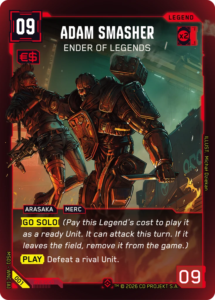 Adam Smasher: Ender of Legends - Cyberpunk TCG card