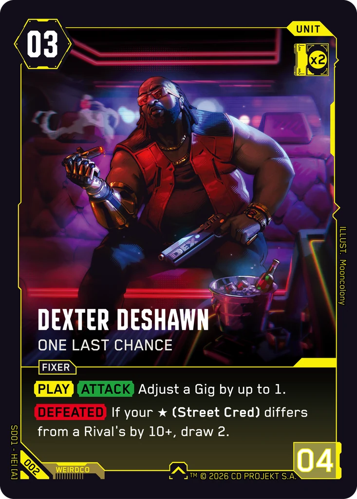 Dexter DeShawn: One Last Chance - Cyberpunk TCG card