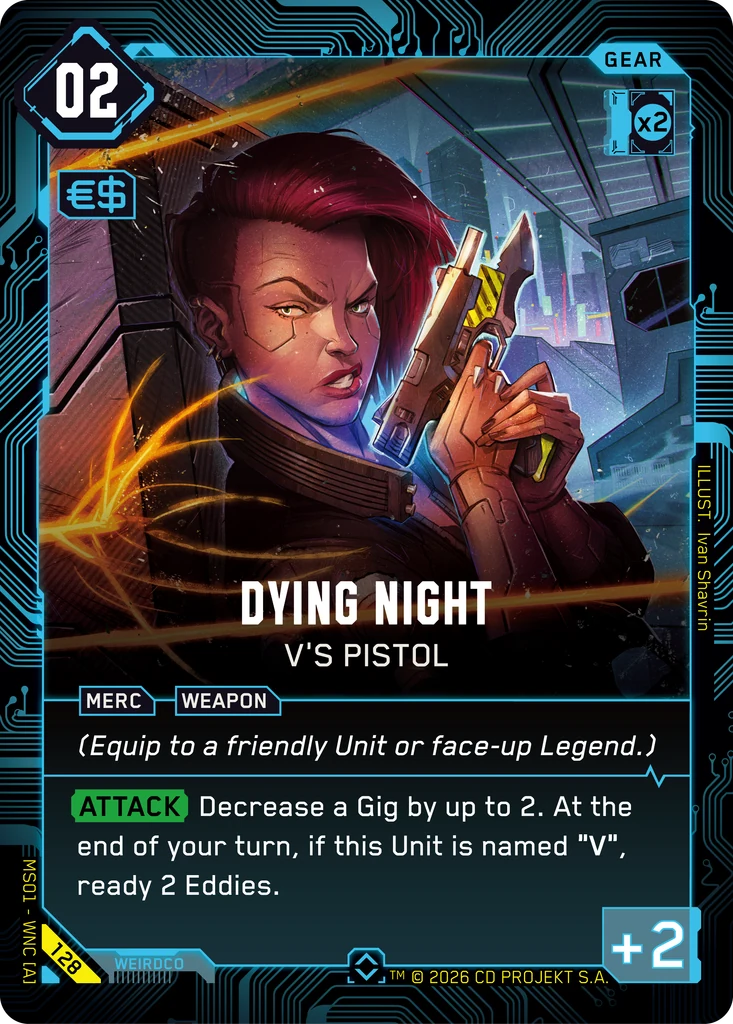 Dying Night: V's Pistol - Cyberpunk TCG card