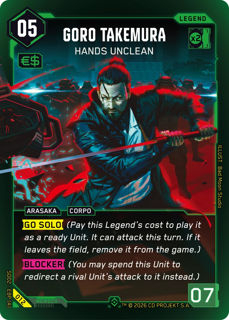 Goro Takemura: Hands Unclean - Cyberpunk TCG card