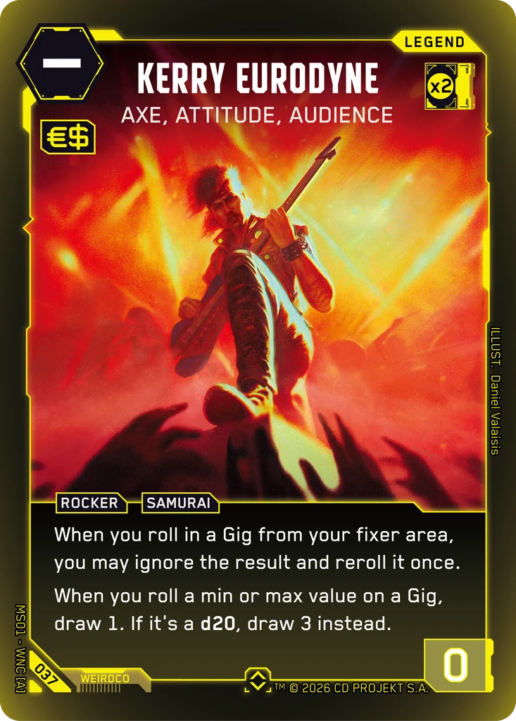 Kerry Eurodyne: Axe, Attitude, Audience - Cyberpunk TCG card