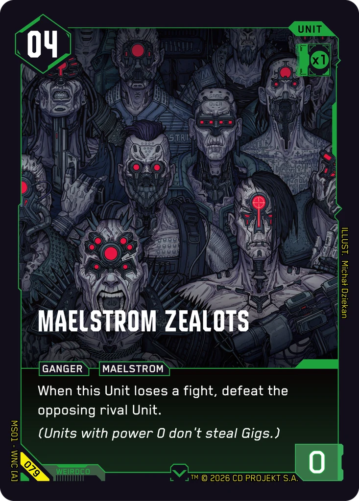 Maelstrom Zealots - Cyberpunk TCG card