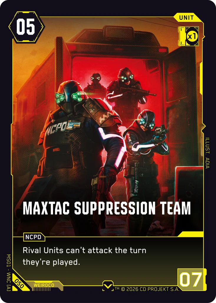 MaxTac Suppression Team - Cyberpunk TCG card