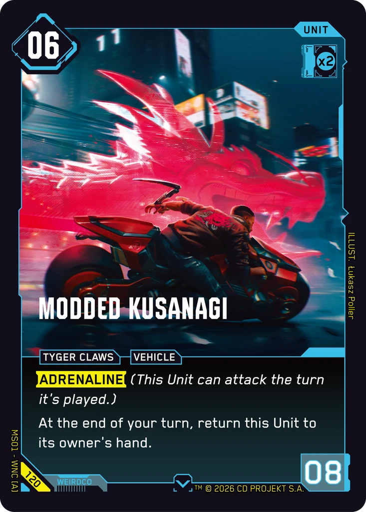 Modded Kusanagi - Cyberpunk TCG card