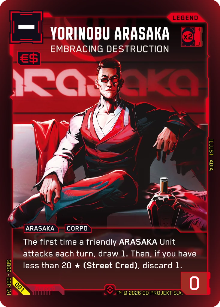 Yorinobu Arasaka: Embracing Destruction - Cyberpunk TCG card